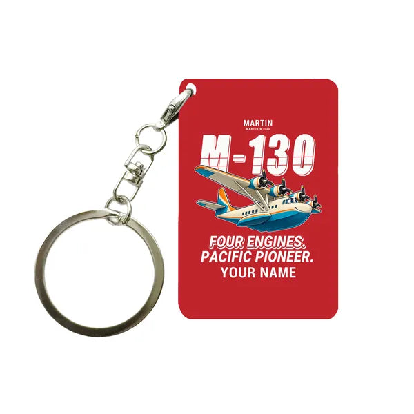 Martin M-130 - Cartoon + Name - Key Chain - Red