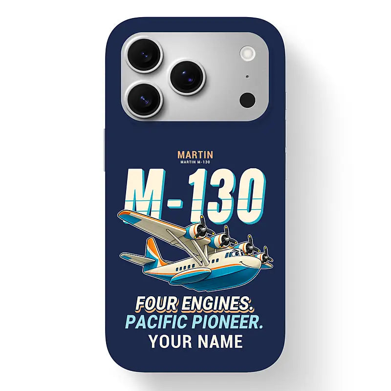 Martin M-130 - Cartoon + Name - MagSafe iPhone 17 Pro - Navy Blue