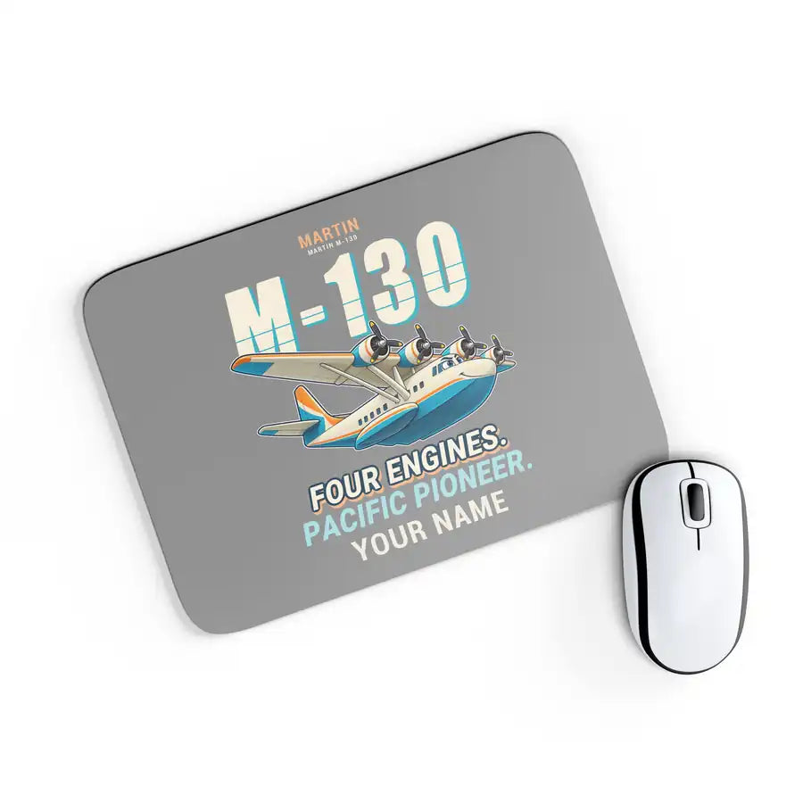 Martin M-130 - Cartoon + Name - Mouse Pad - Gray