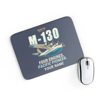 Thumbnail for Martin M-130 - Cartoon + Name - Mouse Pad - Navy Blue