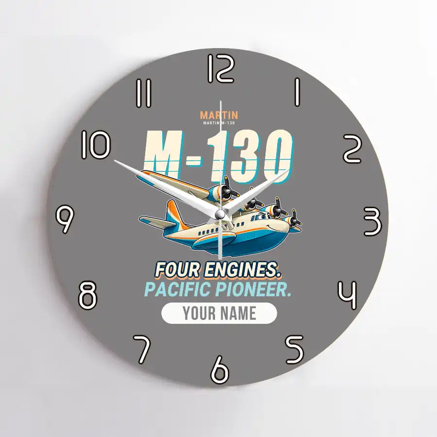 Martin M-130 - Cartoon + Name - No Frame - Gray