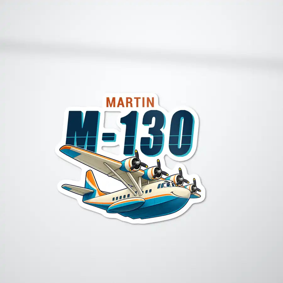 Martin M-130 - Cartoon Die-Cut - Die-Cut - White Car