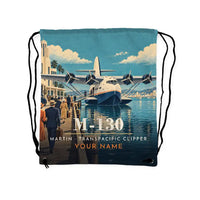 Thumbnail for Martin M-130 - Drawstring Bag - 3D Scene + Name