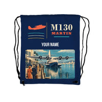 Thumbnail for Martin M-130 - Drawstring Bag - Classic + Name - Dark Blue