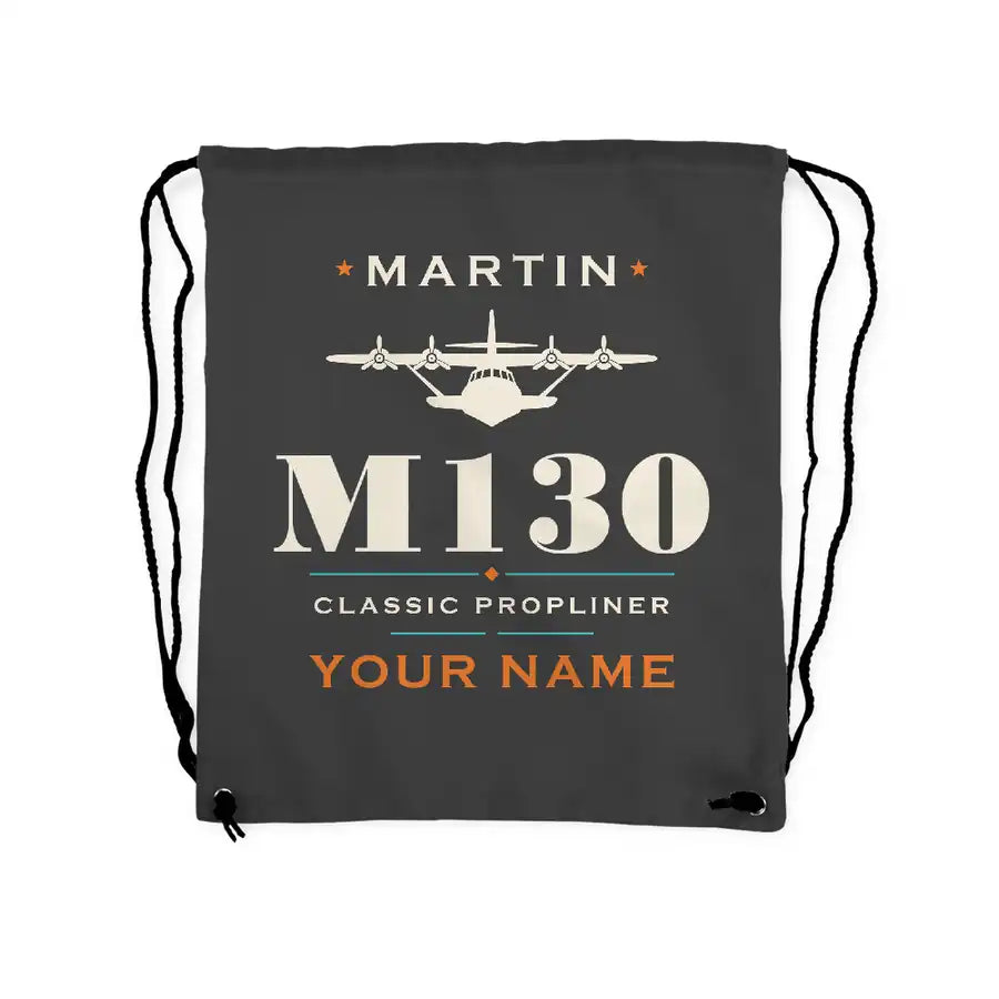 Martin M-130 - Drawstring Bag - Heritage + Name - Gray