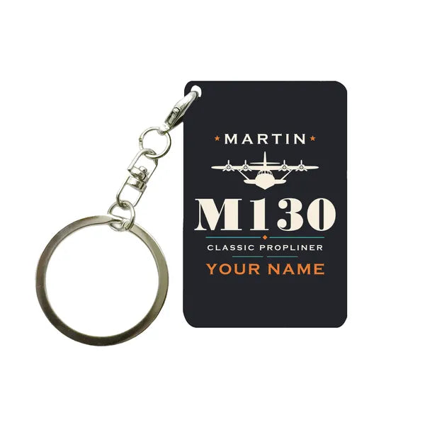 Martin M-130 - Heritage + Name - Key Chain - Black