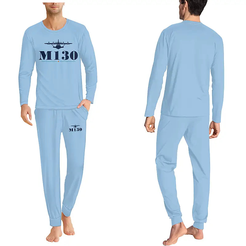 Martin M-130 - Men Pajamas - Heritage Chest - Light Blue