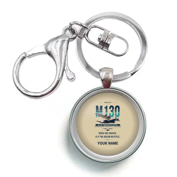 Martin M-130 - Original + Name - Circle Key Chain - Beige