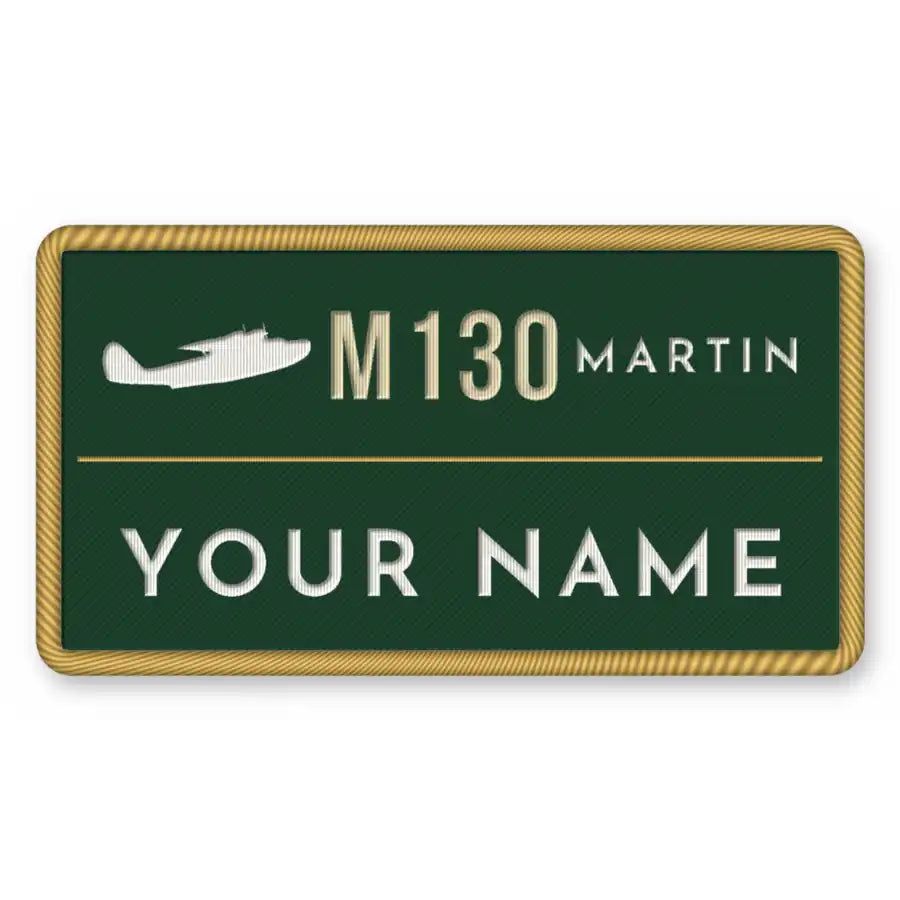 Martin M-130 Patches - Rectangle + Name - Forest Gold
