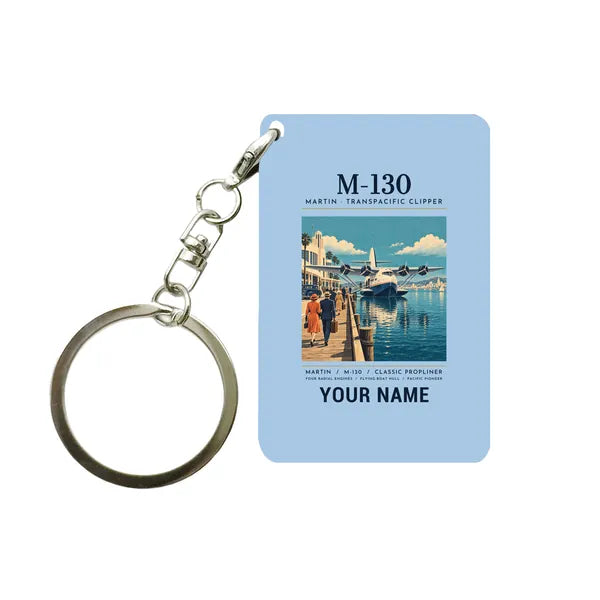 Martin M-130 - Poster + Name - Key Chain - Light Blue