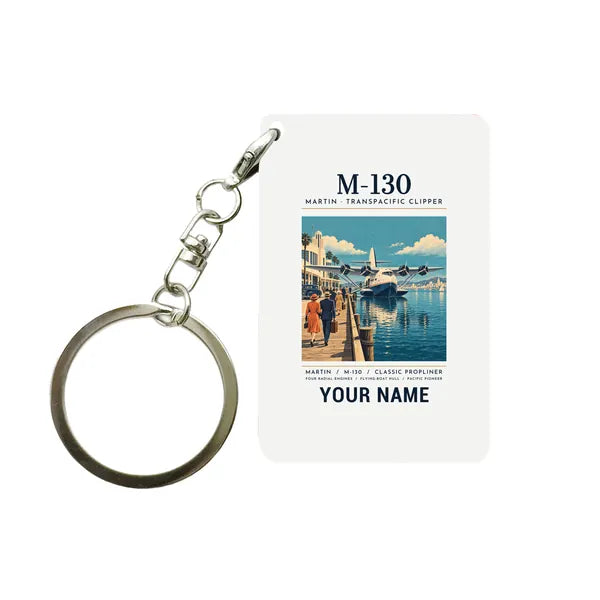 Martin M-130 - Poster + Name - Key Chain - White