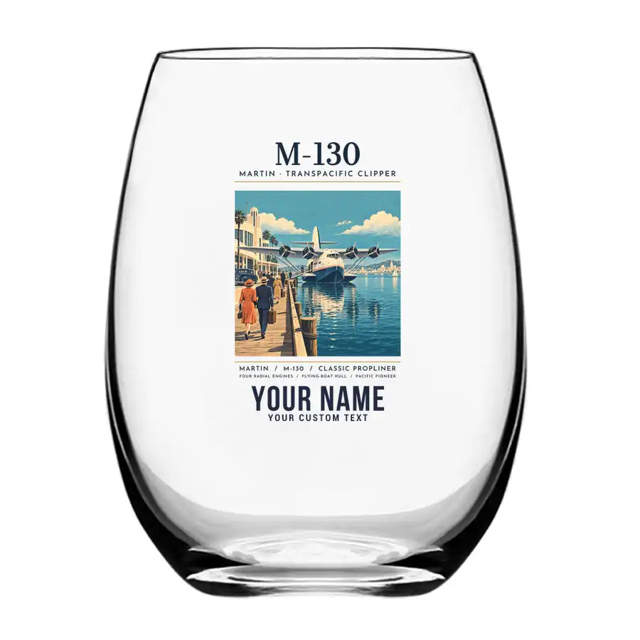 Martin M-130 - Poster + Name - Water & Drink Glass