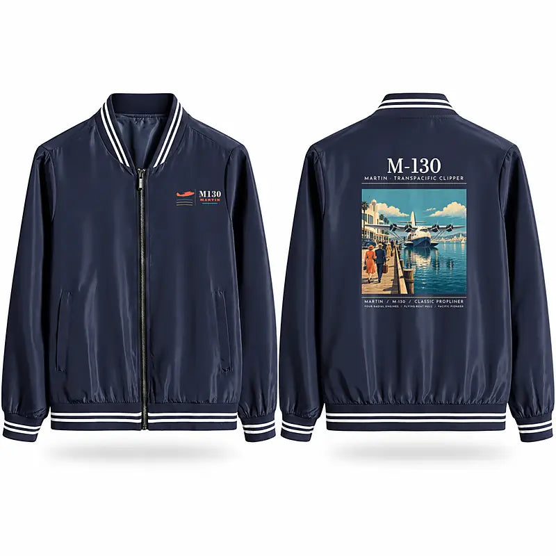 Martin M-130 Stylish Jackets - Baseball Collar - Poster - Navy Blue