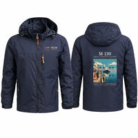 Thumbnail for Martin M-130 Stylish Jackets - Hooded Windbreaker - Poster - Navy Blue