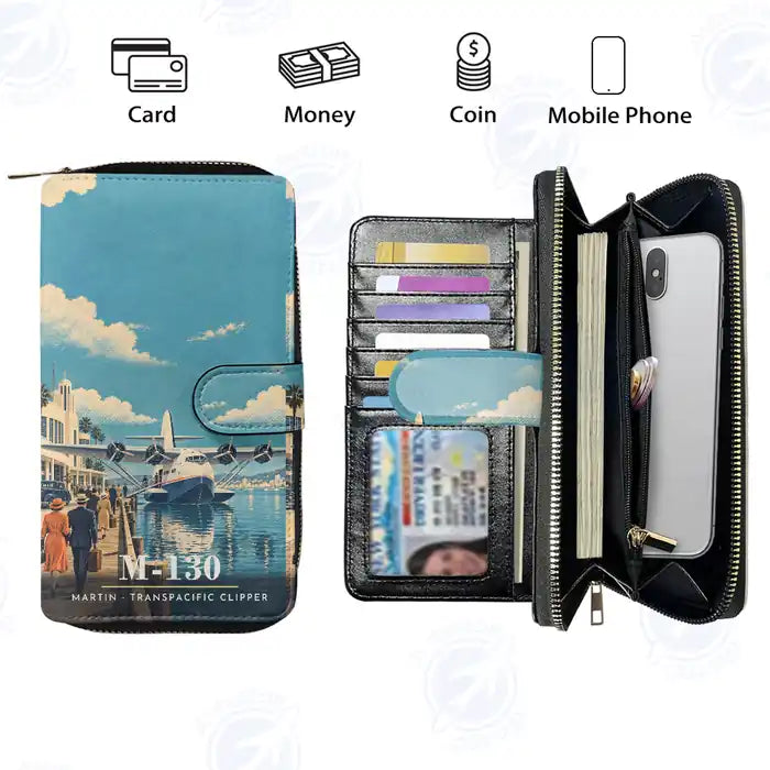 Martin M-130 Leather Wallets - Zip Long Wallet - 3D