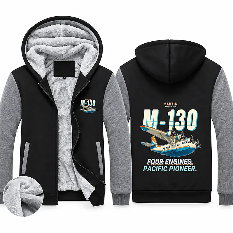 Martin M-130 Zipped Sweatshirts - Cartoon - Black & Gray