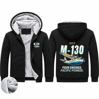 Thumbnail for Martin M-130 Zipped Sweatshirts - Cartoon - Black