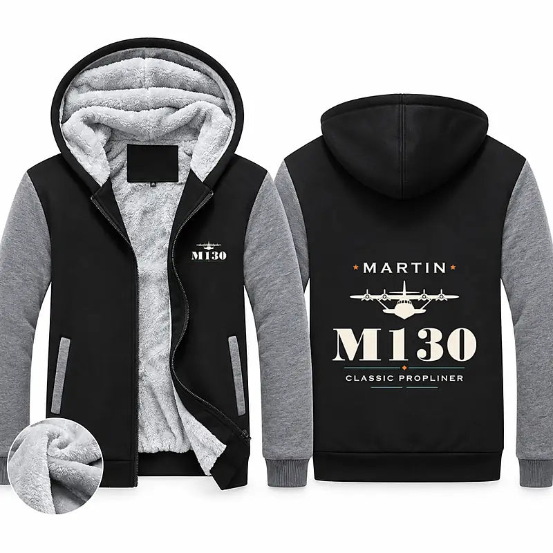 Martin M-130 Zipped Sweatshirts - Heritage - Black & Gray