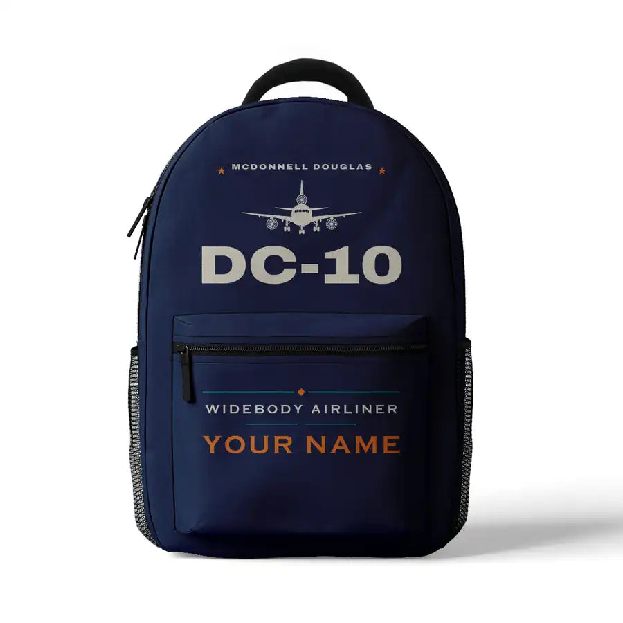 McDonnell Douglas DC-10 - 3D Backpack - Heritage + Name - Dark Blue