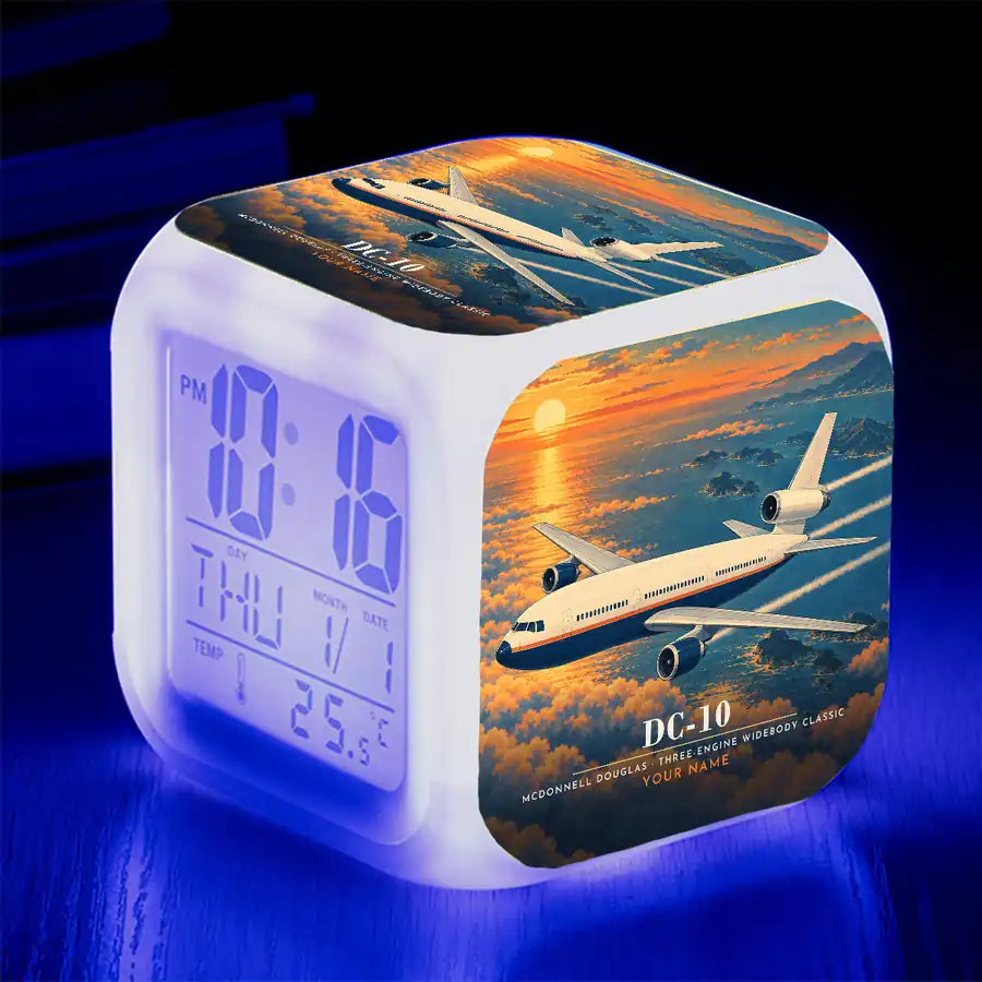 McDonnell Douglas DC-10 - 3D + Name - Alarm Clock