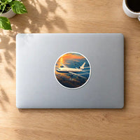 Thumbnail for McDonnell Douglas DC-10 - 3D + Name - Circle Sticker - MacBook