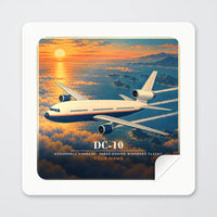 Thumbnail for McDonnell Douglas DC-10 - 3D + Name - Square Sticker - Peel