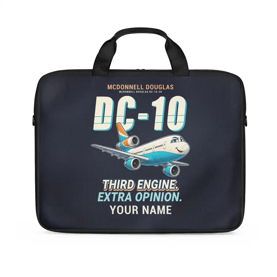 McDonnell Douglas DC-10 - Cartoon + Name - Laptop Bag