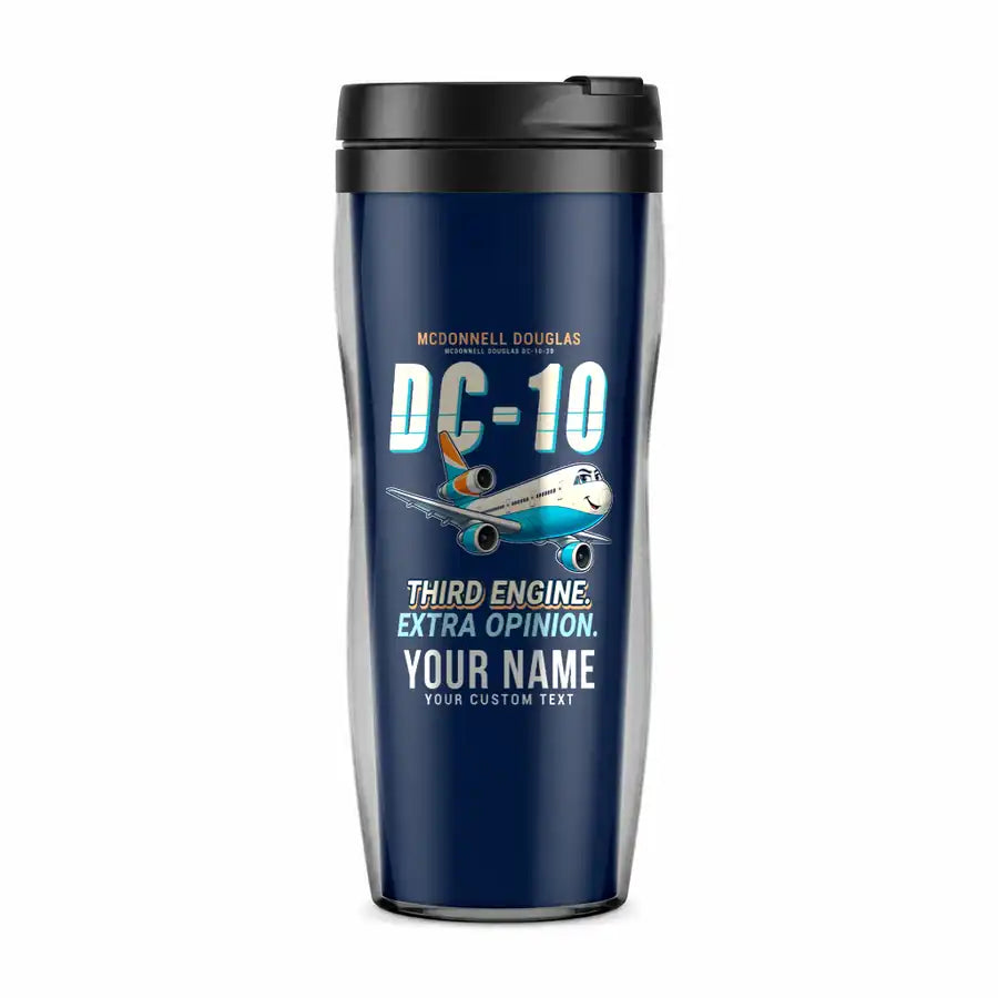 McDonnell Douglas DC-10 - Cartoon + Name - Plastic (No Holder) - Dark Blue