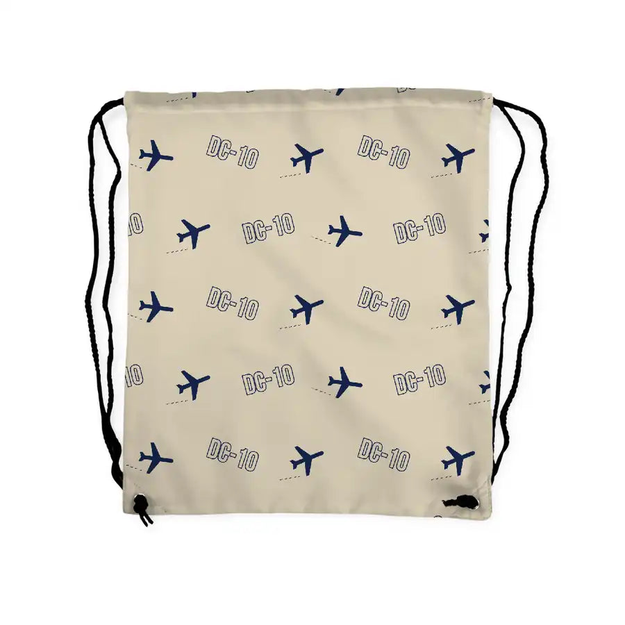 McDonnell Douglas DC-10 - Drawstring Bag - 3D Pattern - Beige