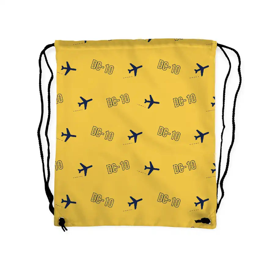 McDonnell Douglas DC-10 - Drawstring Bag - 3D Pattern - Yellow