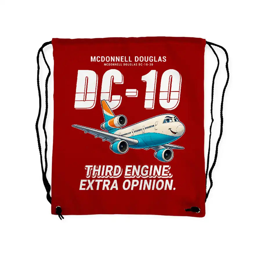 McDonnell Douglas DC-10 - Drawstring Bag - Cartoon - Red