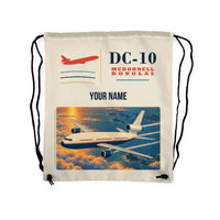 Thumbnail for McDonnell Douglas DC-10 - Drawstring Bag - Classic + Name - Beige