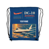 Thumbnail for McDonnell Douglas DC-10 - Drawstring Bag - Classic + Name - Blue
