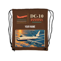 Thumbnail for McDonnell Douglas DC-10 - Drawstring Bag - Classic + Name - Brown