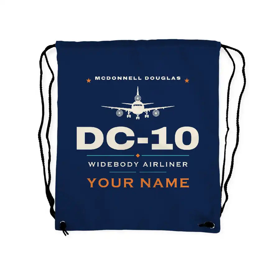 McDonnell Douglas DC-10 - Drawstring Bag - Heritage + Name - Dark Blue