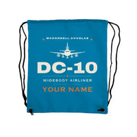 Thumbnail for McDonnell Douglas DC-10 - Drawstring Bag - Heritage + Name - Light Blue