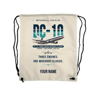 Thumbnail for McDonnell Douglas DC-10 - Drawstring Bag - Original + Name - Beige