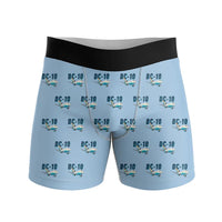 Thumbnail for McDonnell Douglas DC-10 - Men Boxers - Cartoon Pattern - Light Blue