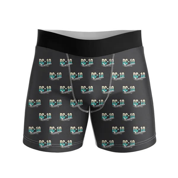 McDonnell Douglas DC-10 - Men Boxers - Original Pattern - Black