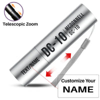 Thumbnail for McDonnell Douglas DC-10 - Mini LED Flashlight - Tag - Silver + Name