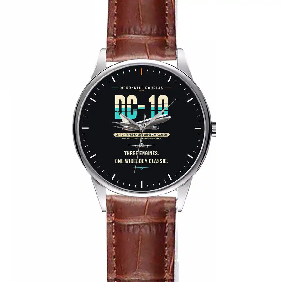 McDonnell Douglas DC-10 - Original - Leather Strap - Striped Brown Leather Strap