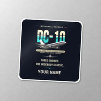 Thumbnail for McDonnell Douglas DC-10 - Original + Name - Square Sticker - Close-up