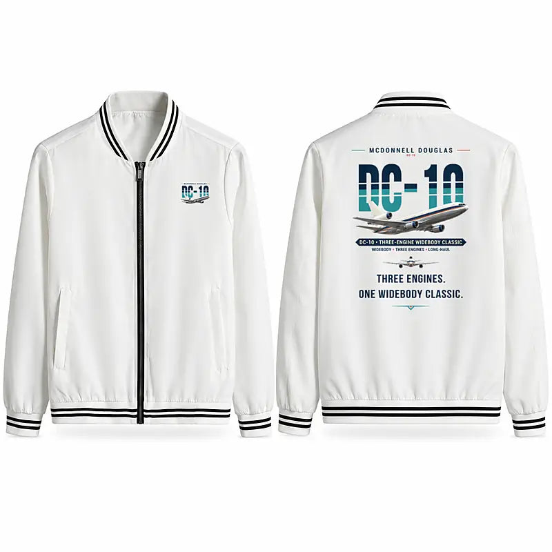 McDonnell Douglas DC-10 Stylish Jackets - Baseball Collar - Original - White