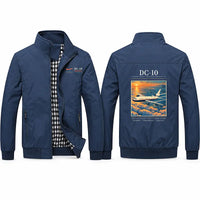 Thumbnail for McDonnell Douglas DC-10 Stylish Jackets - Stand Collar - Poster - Navy Blue