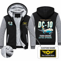 Thumbnail for McDonnell Douglas DC-10 Zipped Sweatshirts - Cartoon + Name - Black & Gray