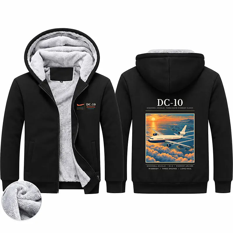 McDonnell Douglas DC-10 Zipped Sweatshirts - Poster - Black
