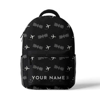 Thumbnail for McDonnell Douglas DC-9-30 - 3D Backpack - 3D Pattern + Name - Black