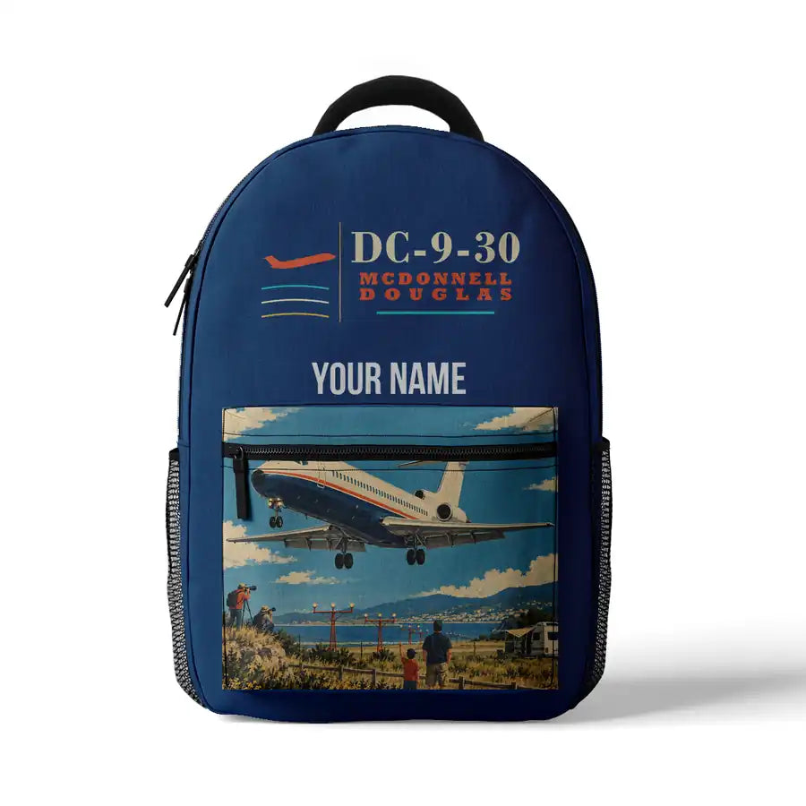 McDonnell Douglas DC-9-30 - 3D Backpack - Blue + Name