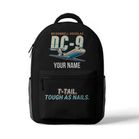 Thumbnail for McDonnell Douglas DC-9-30 - 3D Backpack - Cartoon + Name - Black