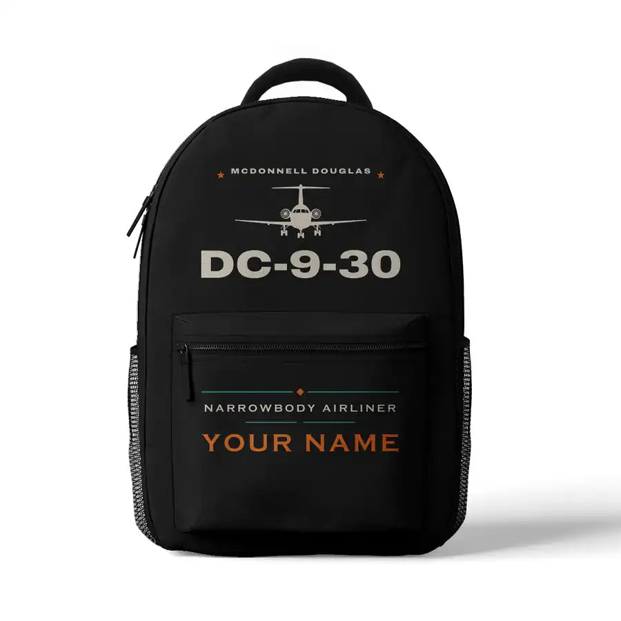 McDonnell Douglas DC-9-30 - 3D Backpack - Heritage + Name - Black